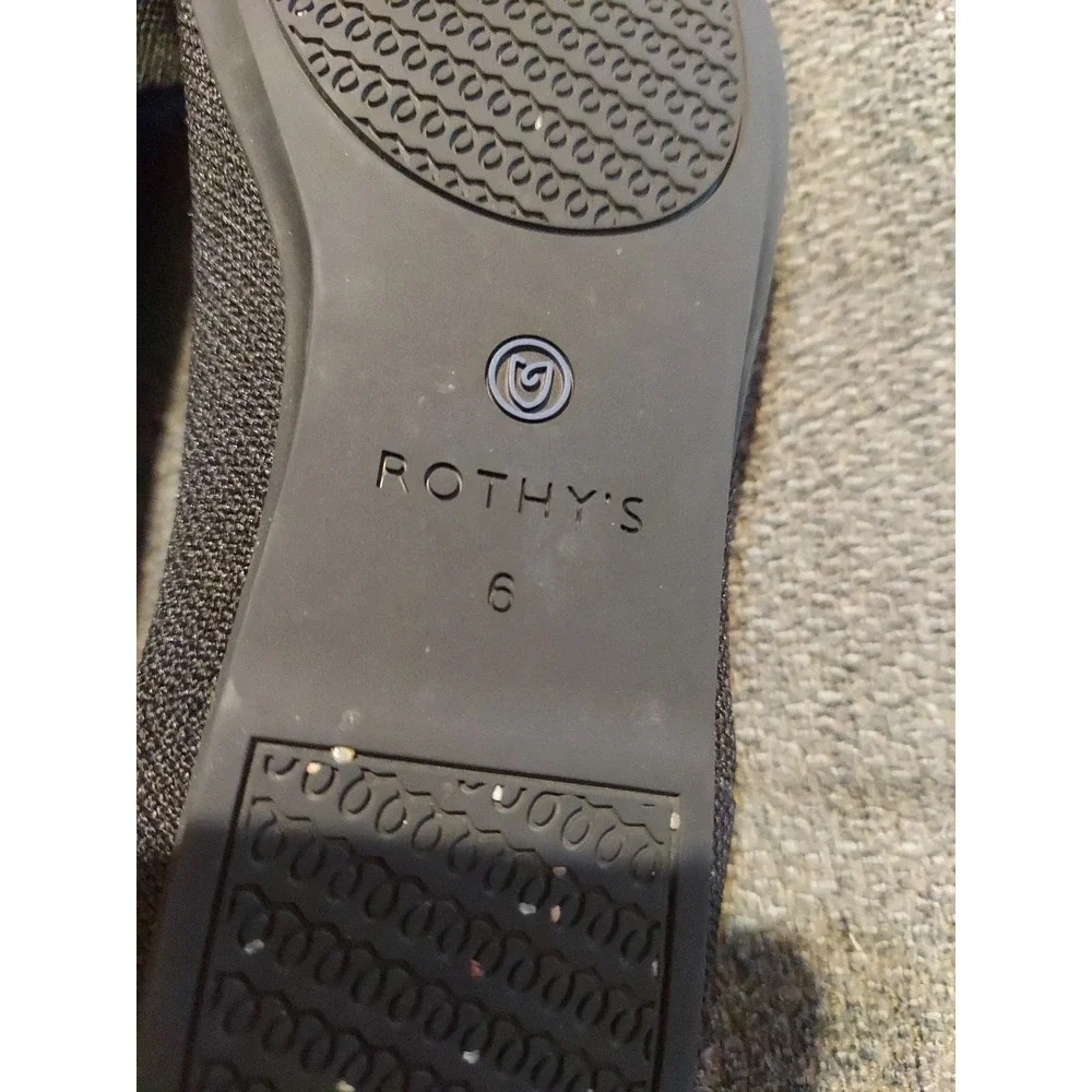 Rothy's The‎ Point Black Slip On Flat Shoes Women's Size US 6 Y2k Boho Grunge